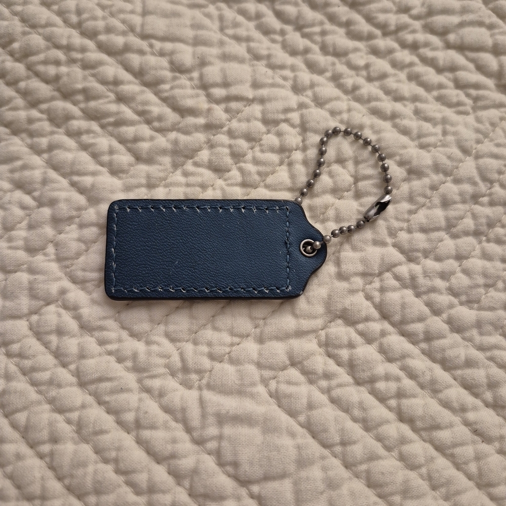 Coach Blue Leather Hangtag Two Tone - Picture 2 of 5